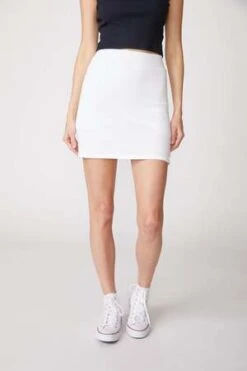 Stateside2x1 Rib Mini Skort - White