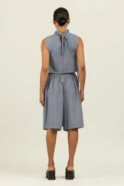 Toit VolantAdele Long Shorts - Navy/White Gingham -AGOLDE Shop Adele Long Shorts Navy White Gingham 20230721235701 3