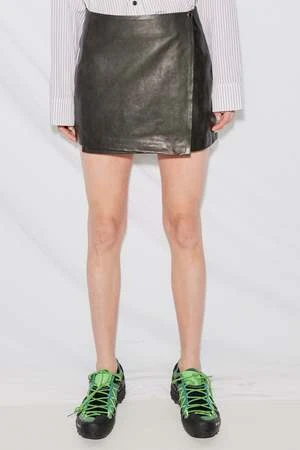 AssemblyLeather Wrap Mini Skirt - Black 3 AssemblyLeather Wrap Mini Skirt - Black