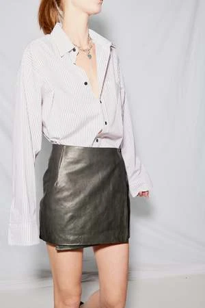 AssemblyLeather Wrap Mini Skirt - Black 4 AssemblyLeather Wrap Mini Skirt - Black - Image 2