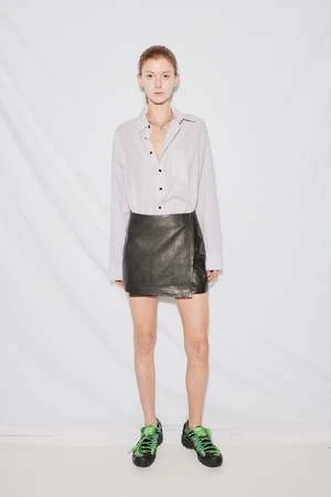 AssemblyLeather Wrap Mini Skirt - Black 5 AssemblyLeather Wrap Mini Skirt - Black - Image 3