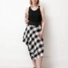 Y'sby Yohji Yamamoto Asymmetric Gingham Skirt - Black/White