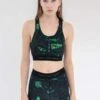 Feng Chen WangPhoenix Print Yoga Bra - Black/Green -AGOLDE Shop BLACK GREEN PHOENIX PRINT YOGA BRA 20220924141837