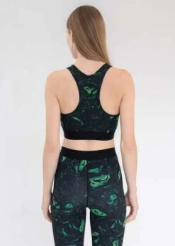 Feng Chen WangPhoenix Print Yoga Bra - Black/Green -AGOLDE Shop BLACK GREEN PHOENIX PRINT YOGA BRA 20220924141838