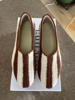 BeklinaCrochet Ballet Flats - Stripe Cocoa