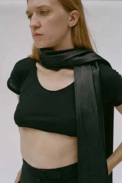 Maryam Nassir ZadehMilan Scarf - Black -AGOLDE Shop Black Milan Scarf 20230305003540 2