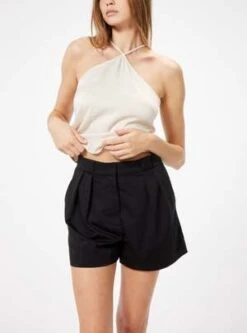 AGOLDE Shop -AGOLDE Shop Black Pleated Thierry Shorts 20230512225809 1