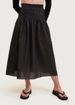 Angie BauerTucked Drop Waist Skirt - Black