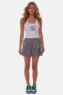 Blue&CreamMesh Shorts - Grey -AGOLDE Shop Blue Cream Women s Mesh Shorts Grey 20230910231853