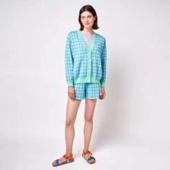 Bobo ChosesKnitted Shorts - Green Gingham -AGOLDE Shop Bobo Choses Woman Knitted Shorts Green Gingham 20220118172420 1