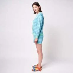 Bobo ChosesKnitted Shorts - Green Gingham -AGOLDE Shop Bobo Choses Woman Knitted Shorts Green Gingham 20220118172420 2