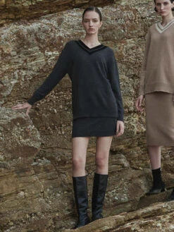 PureCashmere NYCCashmere Mini Skirt - Graphite -AGOLDE Shop Cashmere Mini Skirt Graphite 20230925213016 2