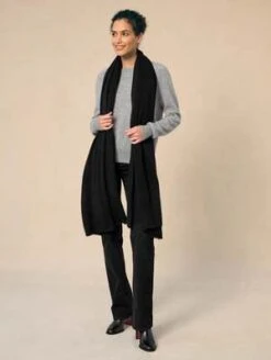 White + WarrenWhite + Warren Cashmere Travel Wrap - Black -AGOLDE Shop Cashmere Travel Wrap in Black 20230717203326