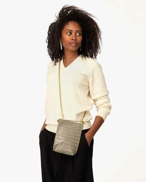 Clare V.Grande Poche - Fog Croco 5 Clare V.Grande Poche - Fog Croco - Image 3