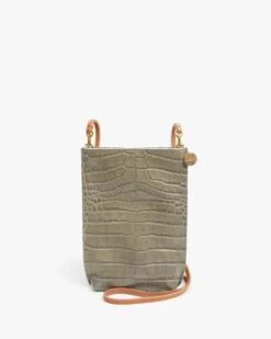 Clare V.Grande Poche - Fog Croco