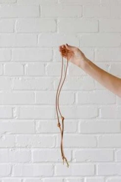 Clare V.Thin Knotted Crossbody Strap - Cuoio