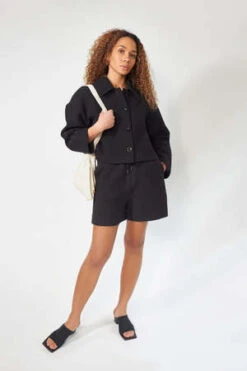 Missing You AlreadyCotton Knitted Half Pants - Black -AGOLDE Shop Cotton Knitted Half Pants black 20220204222643 1