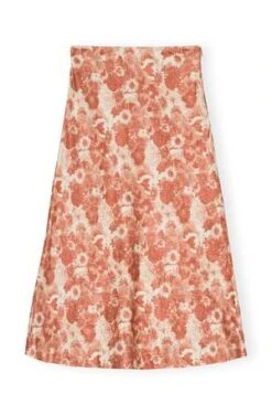 GanniCrinkled Satin Maxi Skirt - Marsala