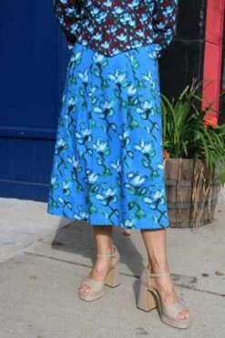 De LoretaYuzu Skirt - Recuerdos Celeste Print