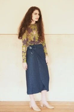 Elise BallegeerHemp Tala Wrap Skirt - Denim
