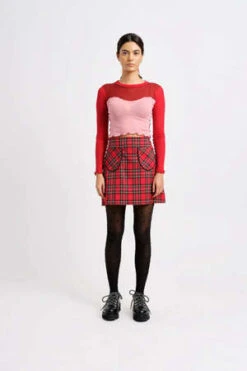 Eliza FaulknerTate Mini Skirt - Red Plaid -AGOLDE Shop Eliza Faulkner Tate Mini Skirt Red Plaid 20231027234250 1