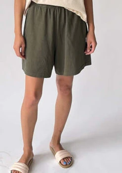 Le Bon ShoppeFlared Basketball Shorts - Olive