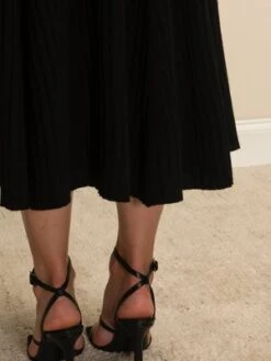 PureCashmere NYCFlared Rib Skirt - Black -AGOLDE Shop Flared Rib Skirt Black 20211014195150 1