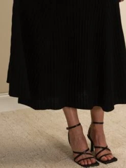 PureCashmere NYCFlared Rib Skirt - Black -AGOLDE Shop Flared Rib Skirt Black 20211014195150 2