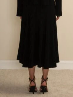 PureCashmere NYCFlared Rib Skirt - Black -AGOLDE Shop Flared Rib Skirt Black 20211014195150