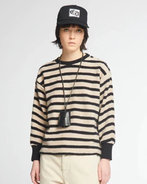 Girls Of DustBrutus Stripe Tshirt - Black/Oatmeal 3 Girls Of DustBrutus Stripe Tshirt - Black/Oatmeal