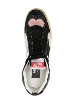 Golden GooseMid Star Double Quarter Sneakers W. Laminated And Nappa Upper And Suede Toe, Star And Heel - Silver/Black/Antique Pink -AGOLDE Shop Golden Goose Mid Star Double Quarter Sneakers w Laminated and Nappa Upper and Suede Toe Star and Heel Silver Black Antique Pink 20230410164440 3