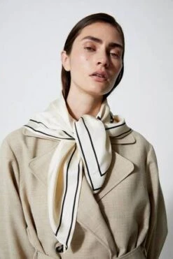 House Of DagmarSilk Scarf - Off White/Print