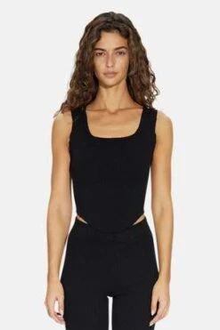 Cotton CitizenIbiza Square Neck Tank - Jet Black