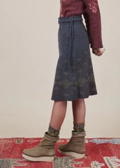 ButapanaKnit Argyle Skirt - Gray