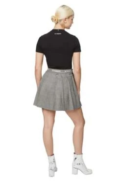 VetementsLogo School Girl Skirt - Grey Check -AGOLDE Shop LOGO SCHOOL GIRL SKIRT GREY CHECK 20230314020740 1