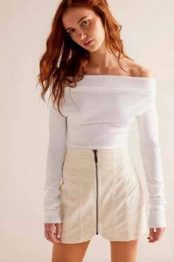 Free PeopleLayla Cord Mini Skirt - Cheesecake