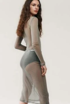 Silk LaundryMesh Skirt - Moon -AGOLDE Shop MESH SKIRT MOON 20231011071756