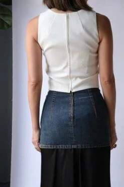 MM6 Maison MargielaSleeveless Crop Top - Off White -AGOLDE Shop MM6 Maison Margiela Sleeveless Crop Top 20230814235932