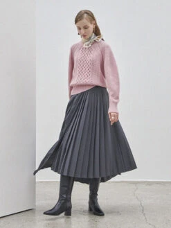 Maison De InesUnbalanced Pleats Skirt - Gray -AGOLDE Shop Maison De Ines Unbalanced Pleats Skirt Gray 20231014090034