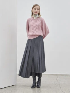 Maison De InesUnbalanced Pleats Skirt - Gray -AGOLDE Shop Maison De Ines Unbalanced Pleats Skirt Gray 20231014090035