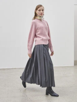 Maison De InesUnbalanced Pleats Skirt - Gray -AGOLDE Shop Maison De Ines Unbalanced Pleats Skirt Gray 20231014090036