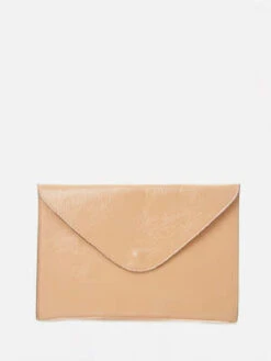 ZillaPatent Leather Envelope - Nude
