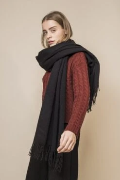 OPUSIONOversized Wool Scarf/Wrap -AGOLDE Shop OPUSION Oversized 100 Wool Scarf Wrap Black Camel Gray 20211207222132 2
