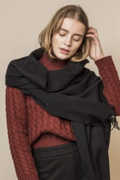 OPUSIONOversized Wool Scarf/Wrap -AGOLDE Shop OPUSION Oversized 100 Wool Scarf Wrap Black Camel Gray 20211207222132 5