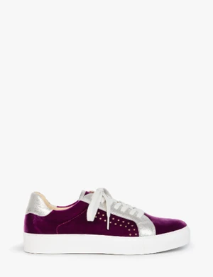 PENELOPE CHILVERSPardise Velvet Trainers Sneakers - Bouganvillea Silver 6 PENELOPE CHILVERSPardise Velvet Trainers Sneakers - Bouganvillea Silver - Image 4