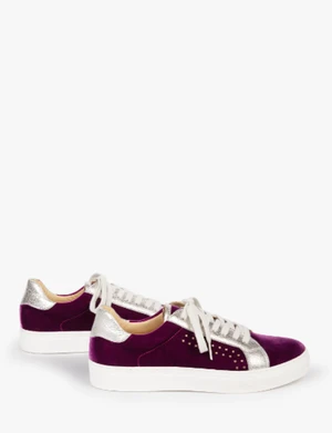 PENELOPE CHILVERSPardise Velvet Trainers Sneakers - Bouganvillea Silver 7 PENELOPE CHILVERSPardise Velvet Trainers Sneakers - Bouganvillea Silver - Image 5