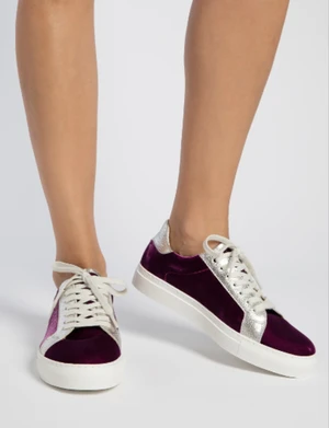 PENELOPE CHILVERSPardise Velvet Trainers Sneakers - Bouganvillea Silver 3 PENELOPE CHILVERSPardise Velvet Trainers Sneakers - Bouganvillea Silver