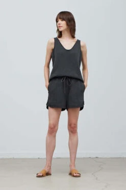 AzaleaRaw Edge Shorts - Faded Black