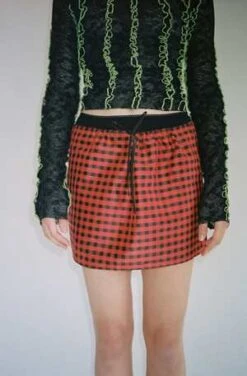 Coming Of AgeCheck Mini Skirt - Red -AGOLDE Shop Red Check Mini Skirt 20230507045457 1