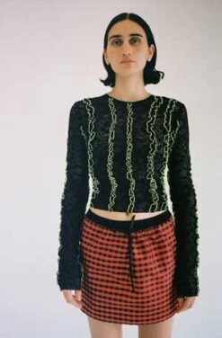 Coming Of AgeCheck Mini Skirt - Red -AGOLDE Shop Red Check Mini Skirt 20230507045457